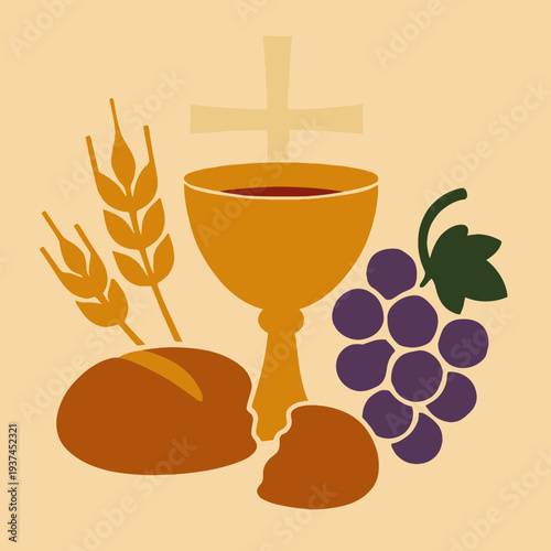 Chalice and Bread Symbols of the Body and Blood Instituted on Maundy Thursday