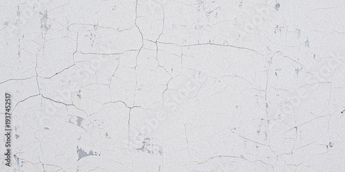 Bild auf Leinwand Close up of cracked and peeling white paint on a textured surface