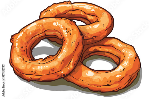 onion rings isolated