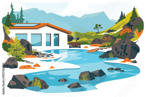 The Blue Lagoon in Icelands Geothermal Spa isolated