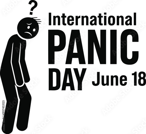 International panic day observed on june eighteenth with a stylized stick figure icon