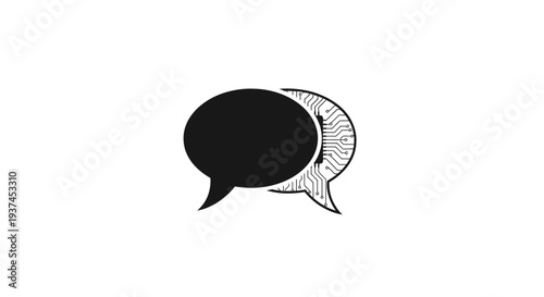 Black and white speech bubbles icon.