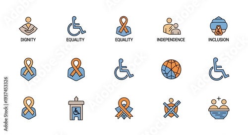 Diversity and Inclusion Awareness Icons.