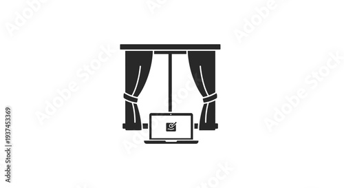 Black Curtain Window Treatment Design.