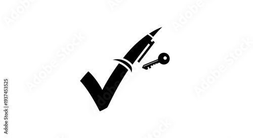 Black pen and small key icon.