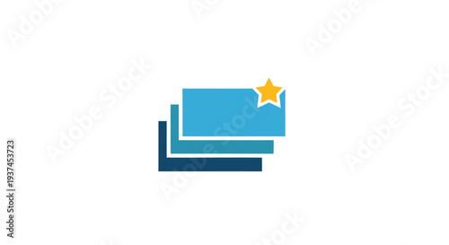 Blue award certificate icon graphic.