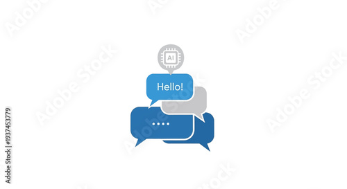 Blue chat speech bubble icon.