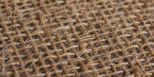 Photos Close up of a woven burlap texture displaying natural fiber details