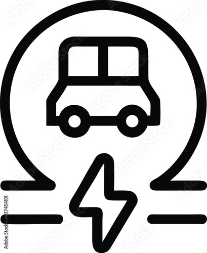 Electric Vehicle Charging Station Location Pin with Lightning Bolt Icon on Map