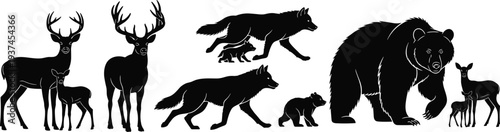 Keywords: caregiving, parenting, silhouettes, adults, children, guidance, play, support, nurture, vector, icon, black, family, education, interaction, parental support, adult child, caregiving silhoue