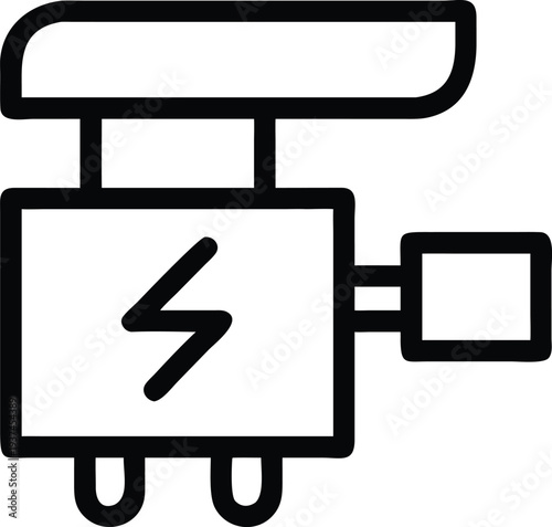 Electrical power generator engine icon representing industrial energy production and supply