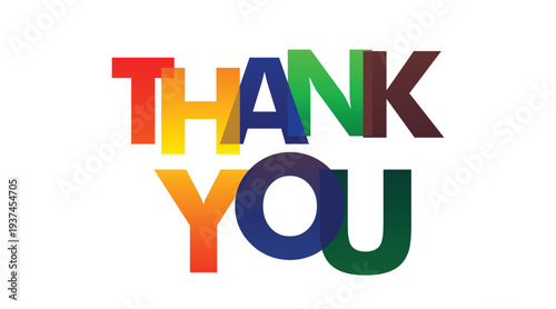 Colorful Thank You Text Design – Vibrant Appreciation Message Graphic