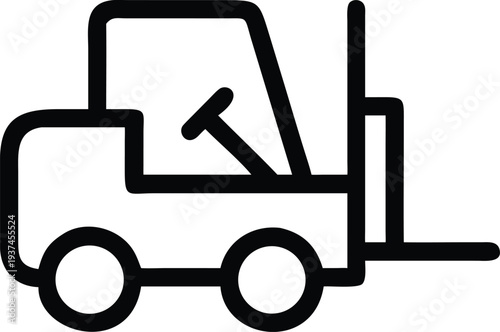 Essential Forklift Truck Outline Icon for Efficient Warehouse and Industrial Operations