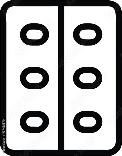 Essential medical blister pack containing six individual pills for health and wellness