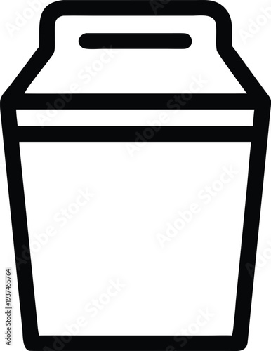 Everyday food packaging container for storing liquids like milk or juice