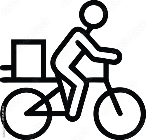 Express delivery service rider on a bicycle transporting a package for swift shipment