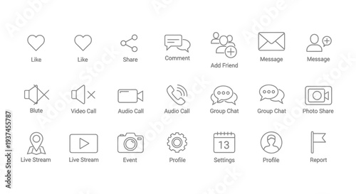 Collection of social media icons.