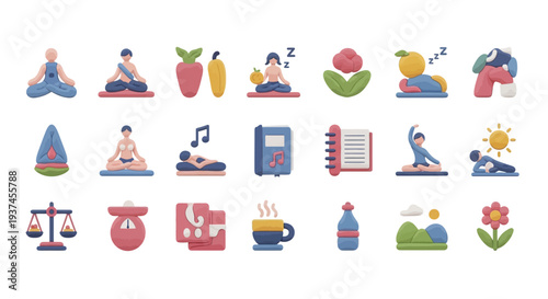 Collection of Wellness and Lifestyle Icons.