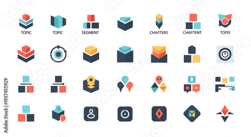 Colorful Business Icons Set.