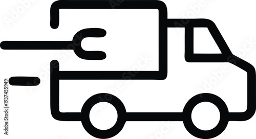 Fast Delivery Truck Icon Symbolizing Quick Shipping and Express Logistics Services