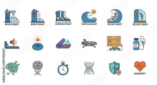 Collection of various business icons.