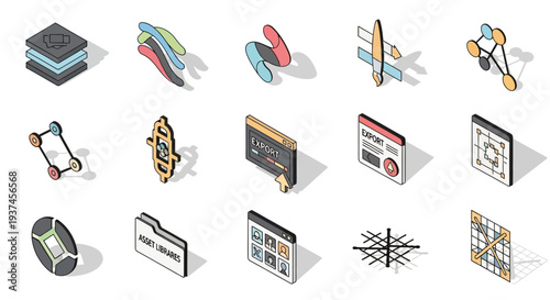Collection of various computer icons.