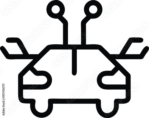 Futuristic autonomous car with advanced sensor technology for smart driving