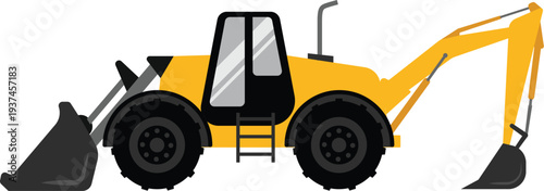 excavator and truck Illustration