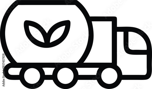 Green tanker truck transporting organic liquids for eco friendly agricultural distribution