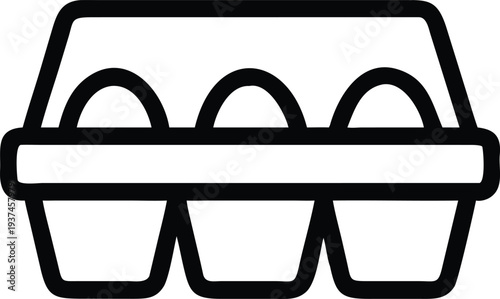 Grocery store packaging for fresh eggs showing three items inside