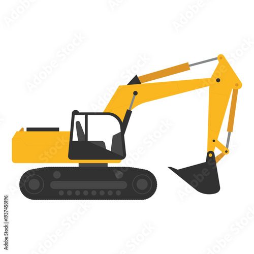 excavator on a white background