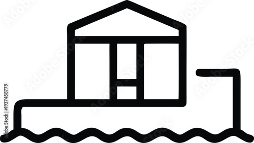 House on water with a simple clean design representing waterfront living