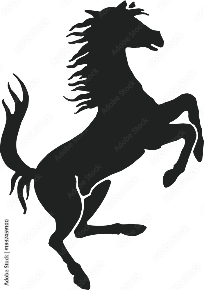 Fototapeta premium black horse isolated on white