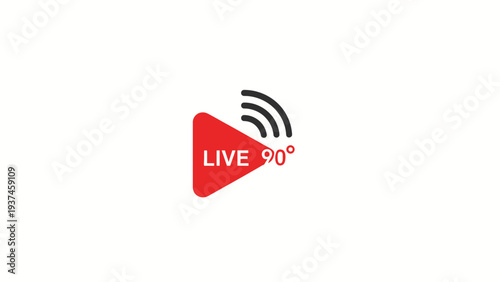 Live Streaming Play Button Icon.