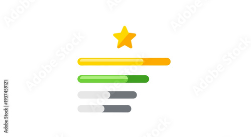 Loading bar with star rating.