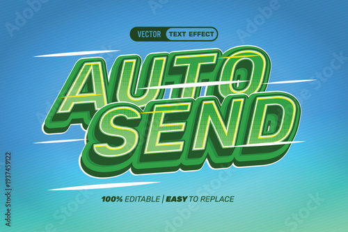 Green Auto Send Vector Text Effect