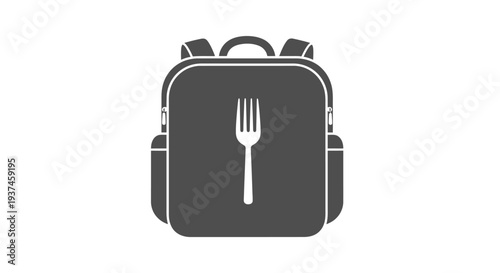 Lunch Bag with Fork Illustration Design.