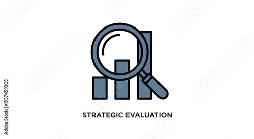 Magnifying Glass Examining Bar Graph Chart.