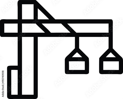 Industrial construction site crane lifting heavy loads for urban development