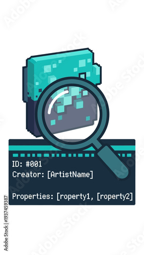 Magnifying glass on a folder.