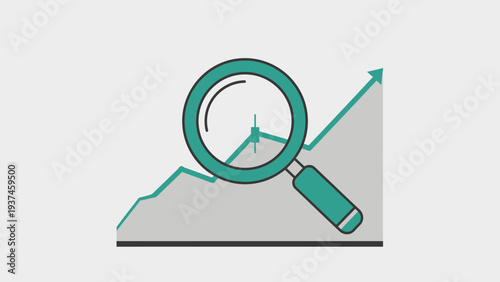 Magnifying Glass on Graph Chart.