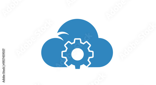 Cloud with gear icon symbol.