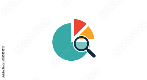 Free Download Magnifying glass on pie chart sectors. - GFXLoad