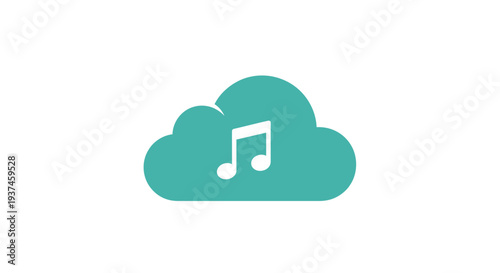 Cloud with music note symbol.