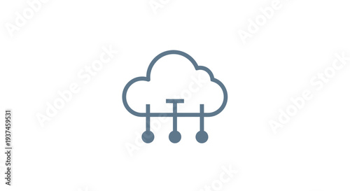 Cloud with rain drops falling down.