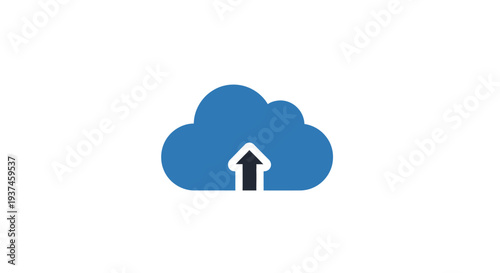 Cloud with Upload Icon Symbol.