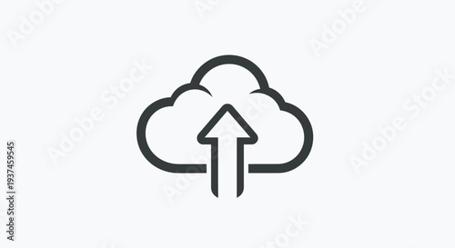 Cloud with upward pointing arrow icon.
