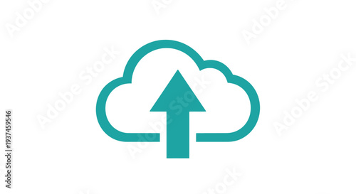 Cloud with upward pointing arrow icon.