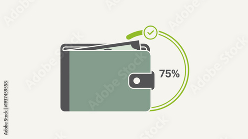 Green wallet with cash inside.