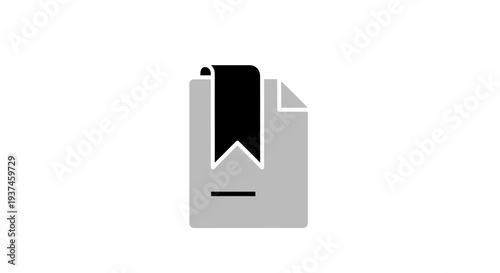 Grey paper with black bookmark.